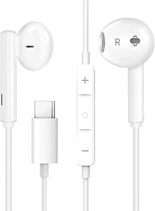 USB C Headphones Type C Earphones for Samsung Galaxy S21 Ultra 5G Magnetic HiFi Stereo Digital DAC Earphone with Mic Wired Headphone for Android Smartphone Galaxy S20 FE Note 20 Pixel 5 (White)
